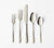 Classic Stainless Flatware Setting on white background.