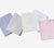 Five folded swatches showing Percale Sheet Set color options - Slate Blue, Ash Grey, Classic Ivory, Essential White, and Timeless Blush.